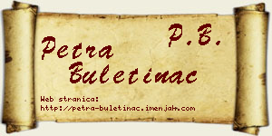 Petra Buletinac vizit kartica